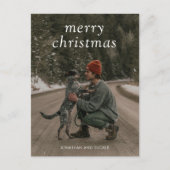 Cartes Pour Fêtes Annuelles Simple photo verte Noël moderne (Devant)