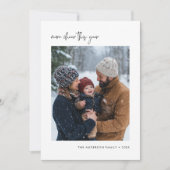 Cartes Pour Fêtes Annuelles Simple Plus de joie cette année Photo bébé de Noël (Devant)