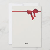 Cartes Pour Fêtes Annuelles Simple Red Bow Photo Noël (Dos)