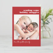 Cartes Pour Fêtes Annuelles Simple Red et Plaid envoyant quelques lunettes (Debout devant)