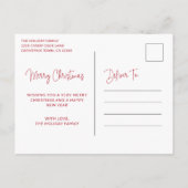 Cartes Pour Fêtes Annuelles Simple Red Script Photo Moderne Élégant Noël (Dos)