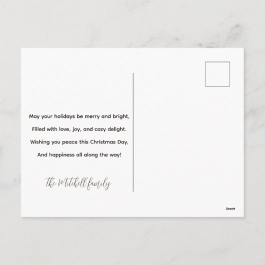 Cartes Pour Fêtes Annuelles Simple Retro 1 Photo Joyeux Noël brillant (Dos)