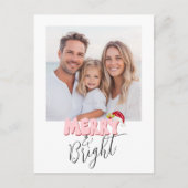 Cartes Pour Fêtes Annuelles Simple Retro 1 Photo Joyeux Noël brillant (Devant)