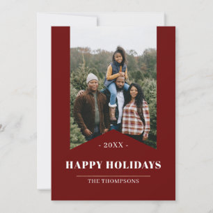 Cartes Pour Fêtes Annuelles Simple Rouge Minimaliste Joyeuses Fêtes Photo 2022