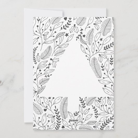 Cartes Pour Fêtes Annuelles Simple rustique arbre de bois photo Joyeux Noël (Dos)