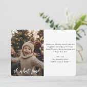 Cartes Pour Fêtes Annuelles Simple Sage Green Oh What Fun Christmas Baby Photo (Debout devant)