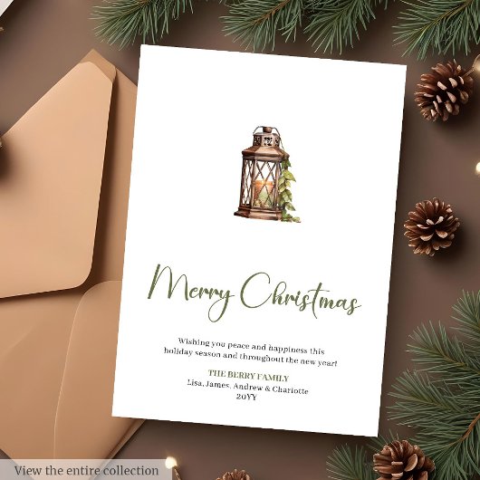 Cartes Pour Fêtes Annuelles Simple Sage Terracotta Christmas Greeting Card