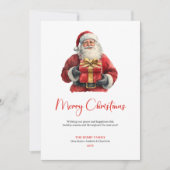 Cartes Pour Fêtes Annuelles Simple Santa Claus Modern Script Font Holiday Card (Devant)