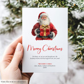 Cartes Pour Fêtes Annuelles Simple Santa Claus Modern Script Font Holiday Card