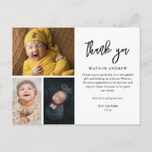 Cartes Pour Fêtes Annuelles Simple Script 3 Photo Collage Merci bébé (Devant)