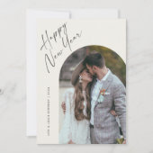 Cartes Pour Fêtes Annuelles Simple Script Boho Arch Bonne Année (Devant)