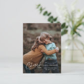 Cartes Pour Fêtes Annuelles Simple Script Cherish Chaque instant Photo Noël (Debout devant)