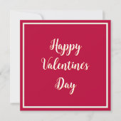 Cartes Pour Fêtes Annuelles Simple Script Élégant Rouge Saint-Valentin (Devant)