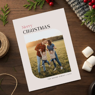 Cartes Pour Fêtes Annuelles Simple Script Famille Photo Noël
