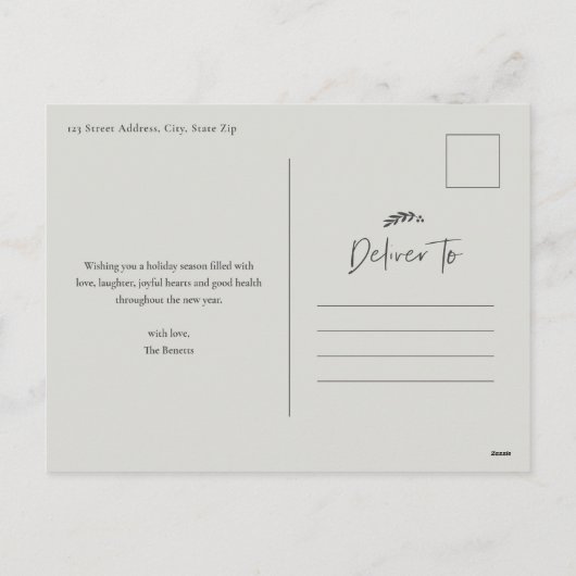 Cartes Pour Fêtes Annuelles Simple Script Happy Holidays 3 Photo Collage (Dos)