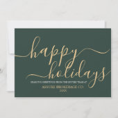 Cartes Pour Fêtes Annuelles Simple Script Happy Holidays Entreprise (Devant)