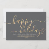 Cartes Pour Fêtes Annuelles Simple Script Happy Holidays Entreprise (Devant)