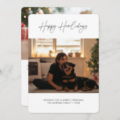 Cartes Pour Fêtes Annuelles Simple Script Happy Howlidays Photo Chien de Noël (Devant / Derrière)