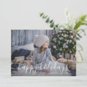 Cartes Pour Fêtes Annuelles Simple Script Hot Chocolat Famille Photo (Debout devant)