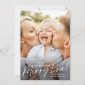 Cartes Pour Fêtes Annuelles Simple Script Joyeuse Ere Photo Noël (Devant)