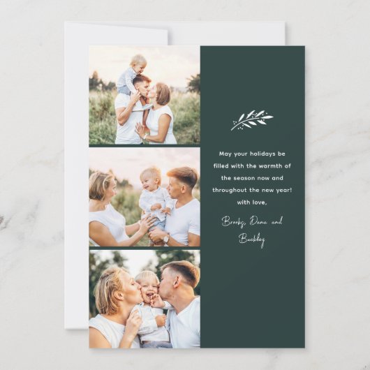 Cartes Pour Fêtes Annuelles Simple Script Joyeuse Ere Photo Noël (Dos)