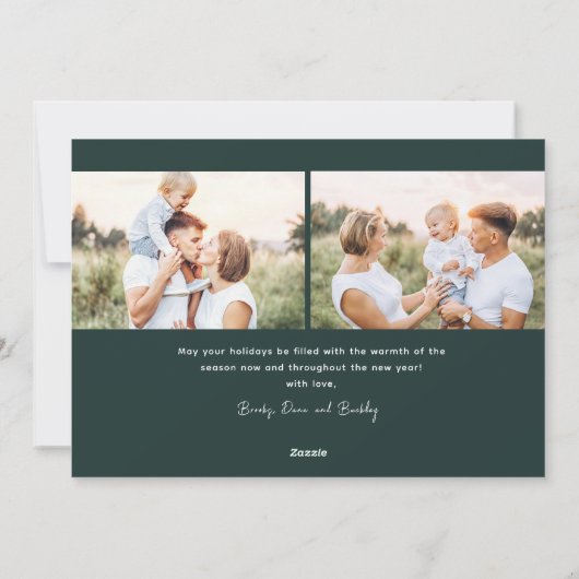 Cartes Pour Fêtes Annuelles Simple Script Joyeuse Ere Photo Noël (Dos)