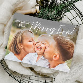 Cartes Pour Fêtes Annuelles Simple Script Joyeuse Ere Photo Noël