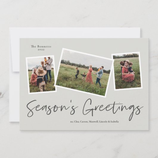 Cartes Pour Fêtes Annuelles Simple Script Joyeux Noël 3 Photo (Devant)