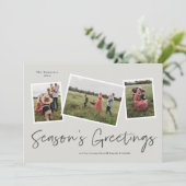 Cartes Pour Fêtes Annuelles Simple Script Joyeux Noël 3 Photo (Debout devant)