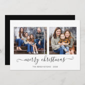 Cartes Pour Fêtes Annuelles Simple Script Joyeux Noël Photo Holiday (Devant / Derrière)