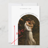 Cartes Pour Fêtes Annuelles Simple Script Love Arch Photo Valentines Day (Devant)