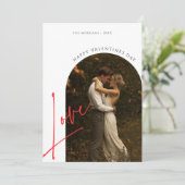 Cartes Pour Fêtes Annuelles Simple Script Love Arch Photo Valentines Day (Debout devant)
