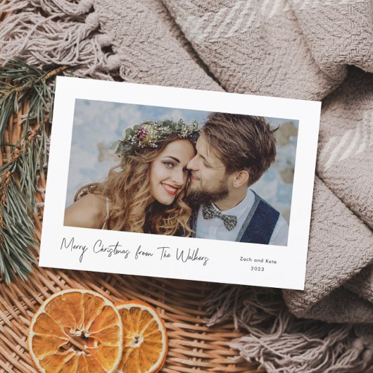 Cartes Pour Fêtes Annuelles Simple Script minimal Joyeux Noël