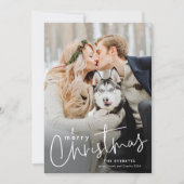 Cartes Pour Fêtes Annuelles Simple Script Minimal Photo Noël (Devant)
