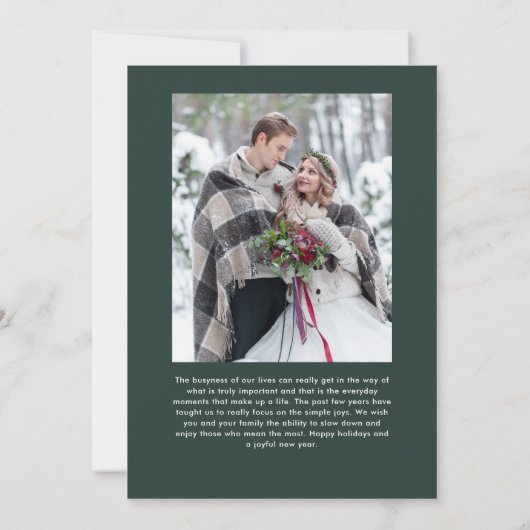 Cartes Pour Fêtes Annuelles Simple Script Minimal Photo Noël (Dos)