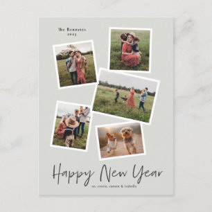 Cartes Pour Fêtes Annuelles Simple Script Nouvel An 5 Photo Collage