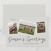 Cartes Pour Fêtes Annuelles Simple Script  Vœux de la saison 3 Photo (Devant / Derrière)