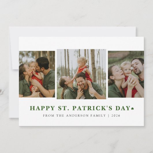 Cartes Pour Fêtes Annuelles Simple shamrock saint Patrick's Day 3 Photo (Devant)