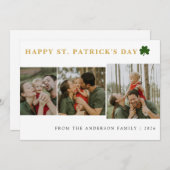 Cartes Pour Fêtes Annuelles Simple shamrock saint Patrick's Day 3 Photo (Devant / Derrière)
