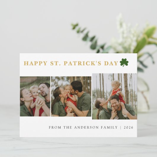 Cartes Pour Fêtes Annuelles Simple shamrock saint Patrick's Day 3 Photo (Debout devant)