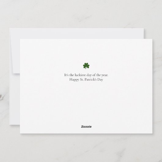 Cartes Pour Fêtes Annuelles Simple shamrock saint Patrick's Day 4 Photo (Dos)