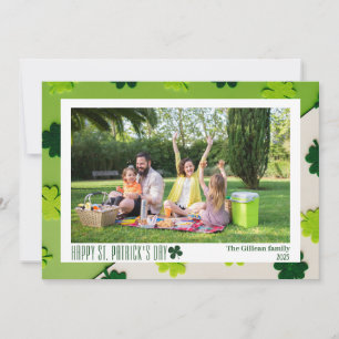 Cartes Pour Fêtes Annuelles Simple St. patrick jour photo de famille Shamrock