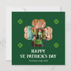 Cartes Pour Fêtes Annuelles Simple St. patrick jour photo de famille Shamrock