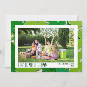 Cartes Pour Fêtes Annuelles Simple St. patrick jour photo de famille Shamrock
