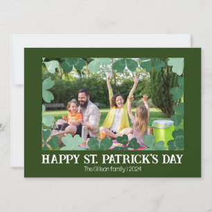 Cartes Pour Fêtes Annuelles Simple St. patrick jour photo de famille Shamrock