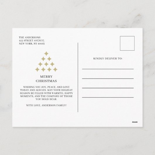 Cartes Pour Fêtes Annuelles Simple star tree red Merry Christmas (Dos)