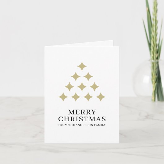 Cartes Pour Fêtes Annuelles Simple star tree white Merry Christmas (Devant)