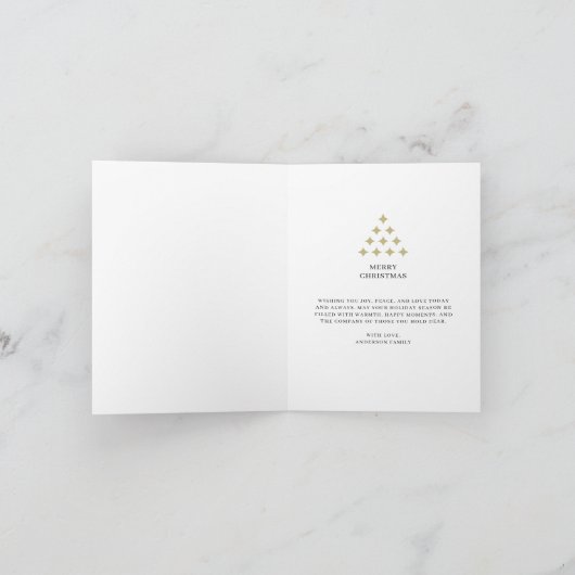 Cartes Pour Fêtes Annuelles Simple star tree white Merry Christmas (Intérieur)