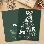 Cartes Pour Fêtes Annuelles Simple tendance Bow Ribbon vert Noël