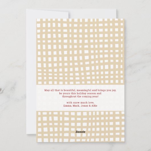 Cartes Pour Fêtes Annuelles Simple verdure Poinsettia Joyeuses Vacances 1 Phot (Dos)